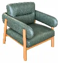 Teal Leather Mid-Century Lounge Chair.webp