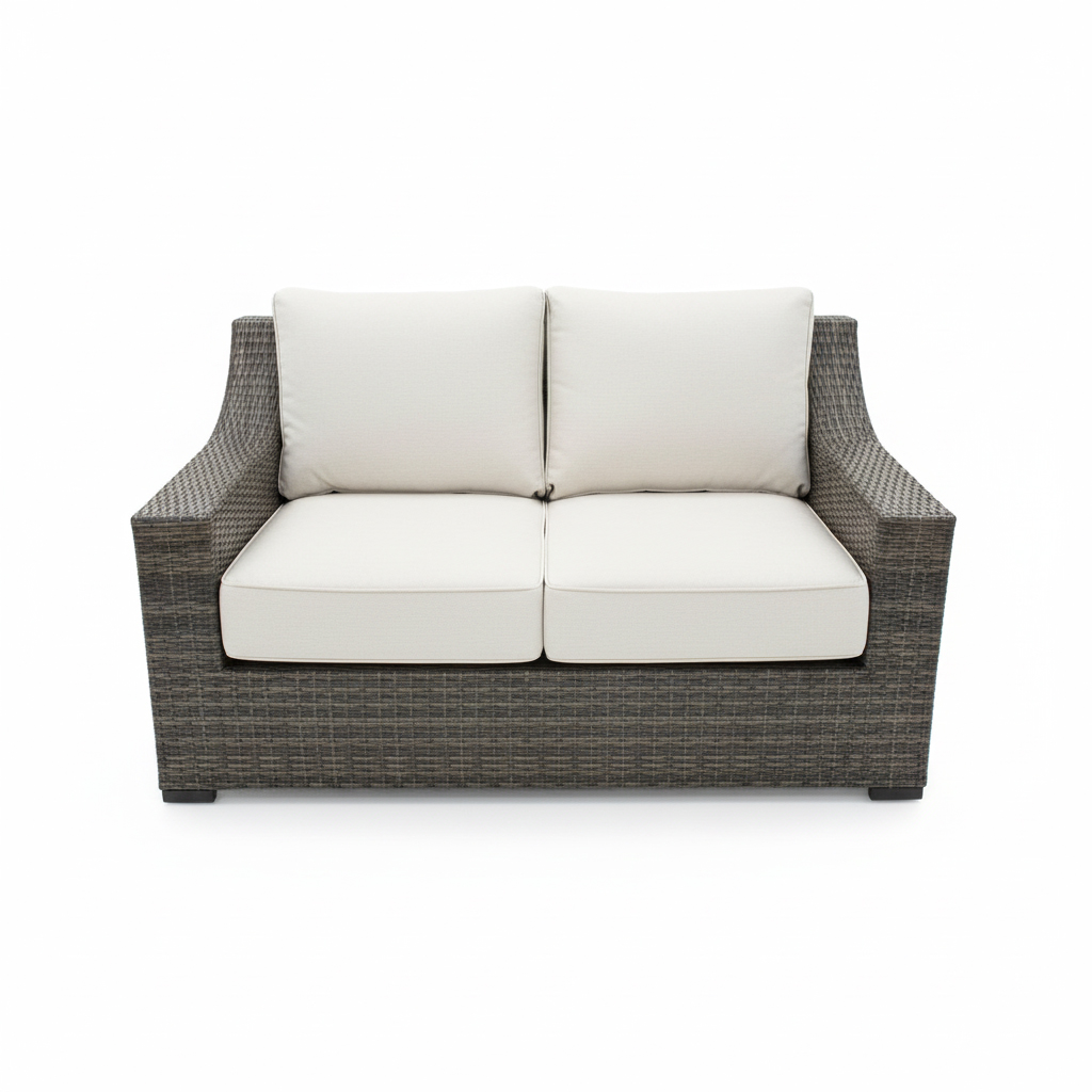 SOFA DOBLE UBUD  CAFE MIXTO COJINES BEIGE 82X206X90 CM (PTY)