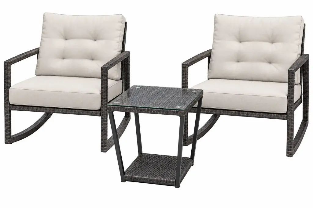 SET 2 MECEDORAS MESA LATERAL CAFE MIXTO HAI16C022S-8974