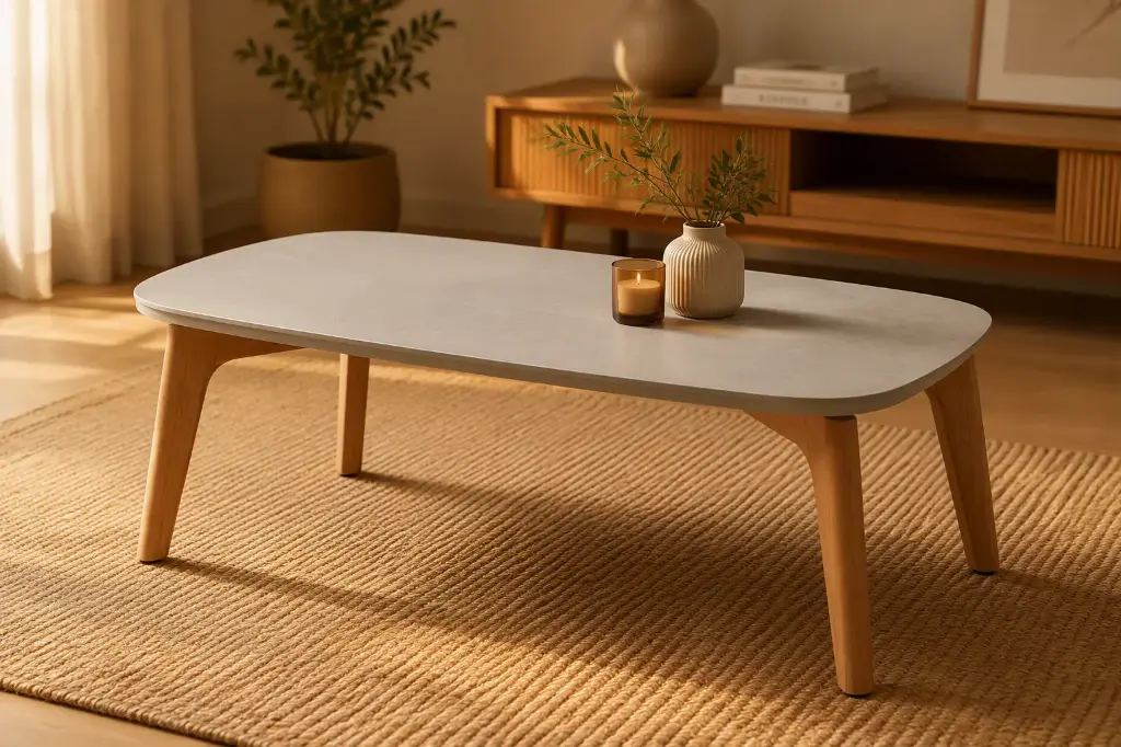 MESA CENTRO BAGEL TECA SOBRE CERAMICO 120X65X33CM J5AKT8605B63CER