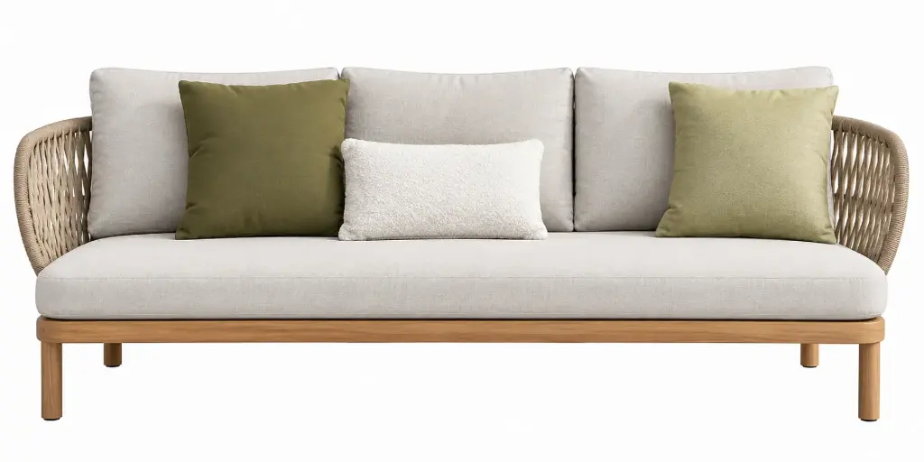 SOFA TRIPLE JUMBO TECA COJIN GRIS J5AKC8607N12ROP