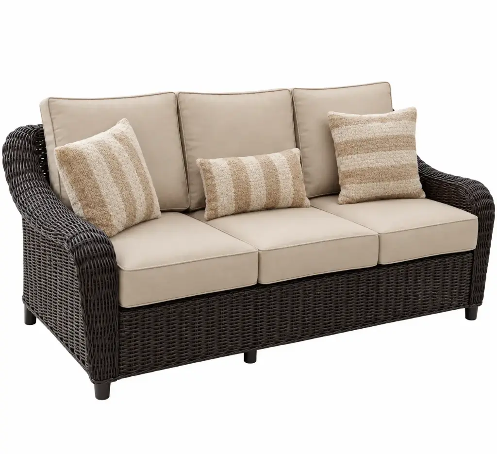 SOFA TRIPLE SEAPORT FIBRA CAFÉ COJIN BEIGE HAI20C195A-3D-YH5516