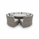 SET COMEDOR CAFE CLARO MESA 160CM Y CUATRO BANCAS HAI11C057A-W-D 