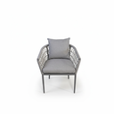 SILLA BOSTON GRIS CUERDA VERDE COJIN GRIS