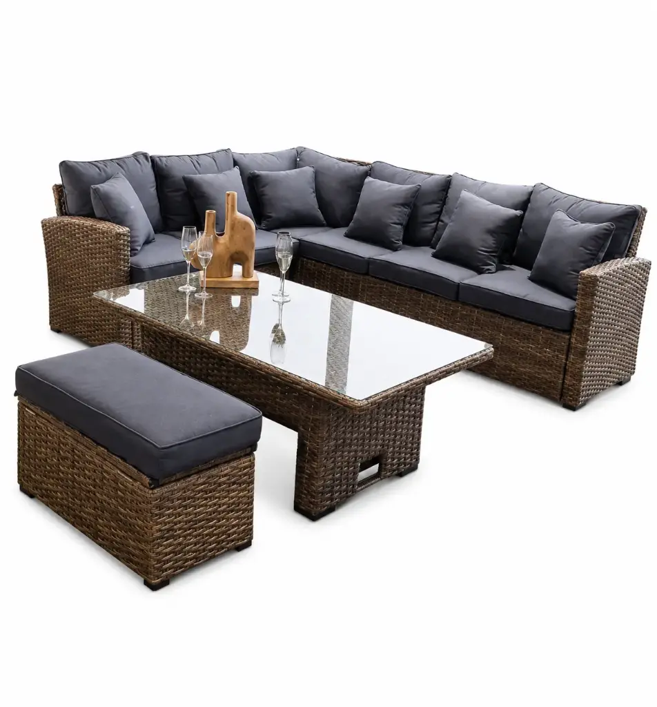 SET SECCIONAL L MESA ADJUSTABLE COLOR NAVY 