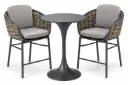 SET DE DOS SILLAS DE BAR Y MESA DE BAR VERONA NEGRO. 70x105.5CM ARTC419H-3