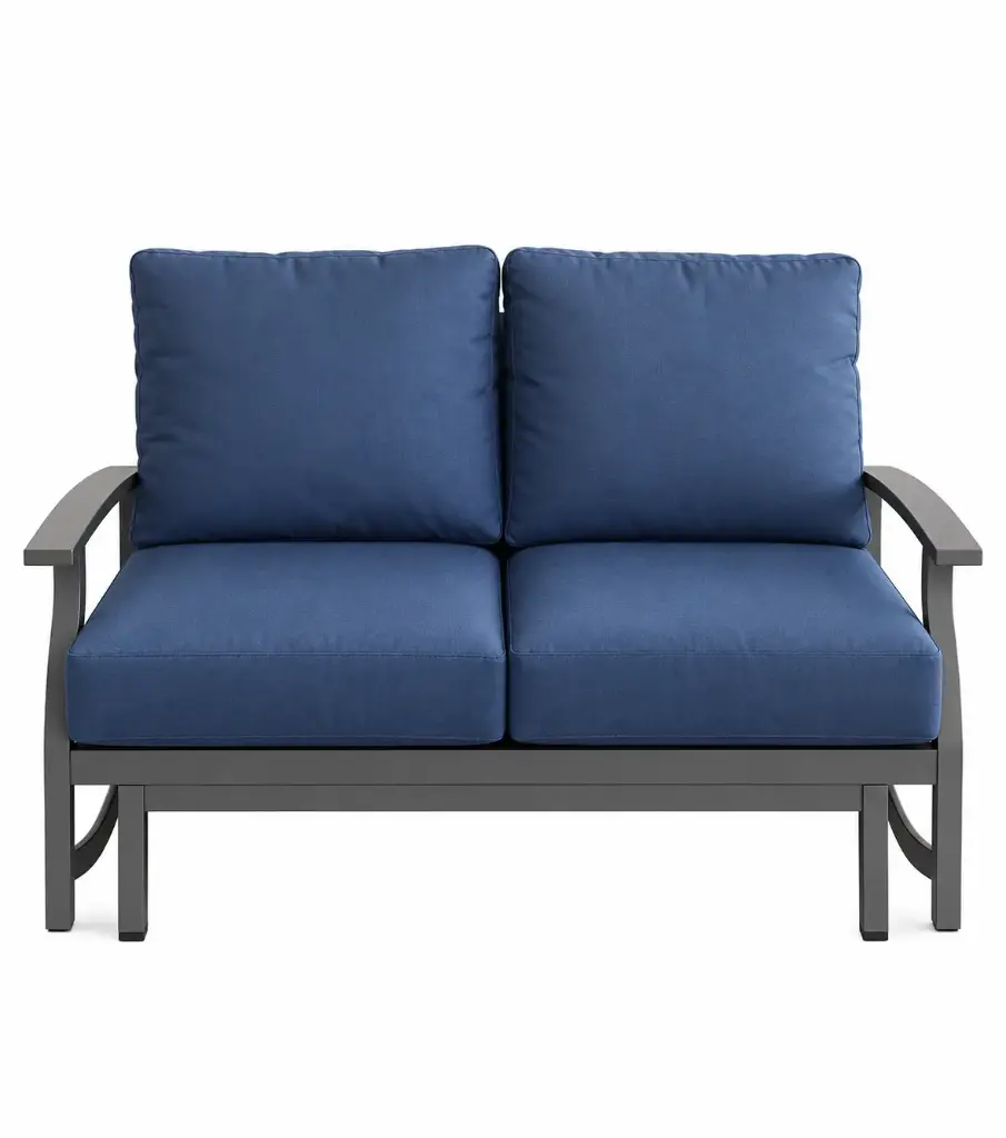 SOFA DOBLE MARTINEQUE GRIS COJIN AZUL HAI16C067A-D