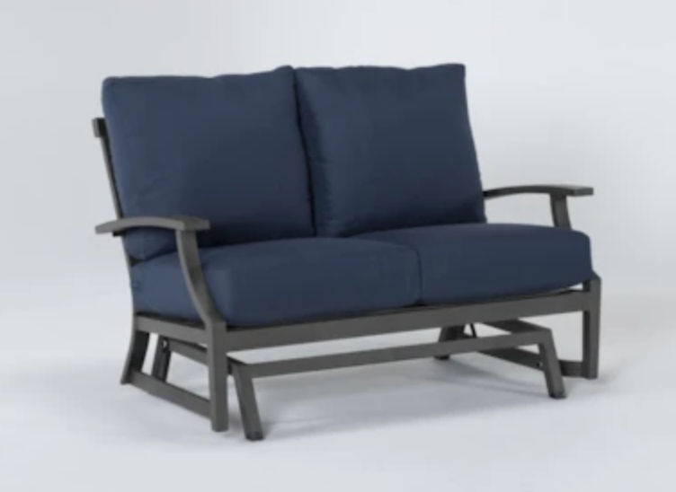 SOFA DOBLE MARTINEQUE GRIS COJIN AZUL HAI16C067A-D