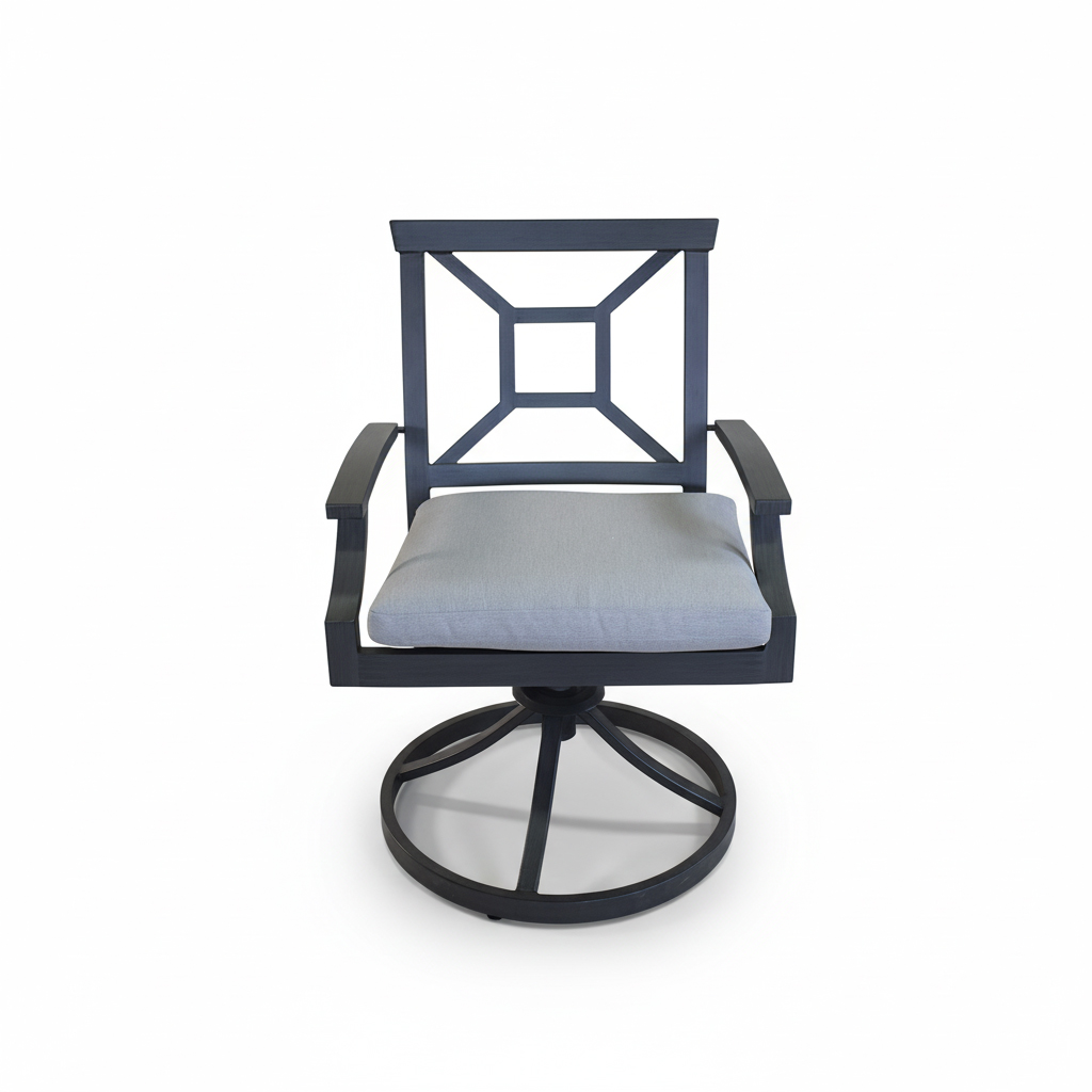 SILLA GIRATORIA MARTINIQUE GRIS COJIN BEIGE HAI16C065A-S
