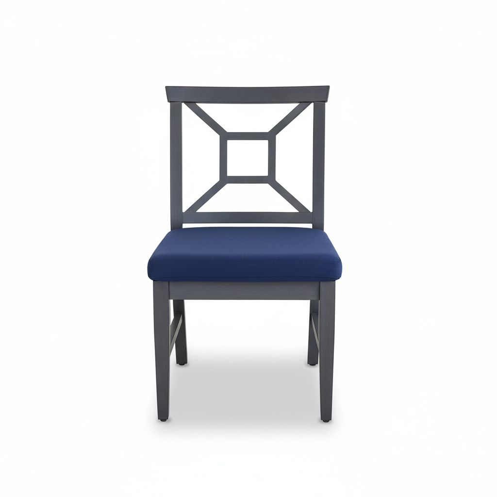 SILLA COMEDOR MARTINEQUE GRIS COJIN AZUL HAI16C65A-D
