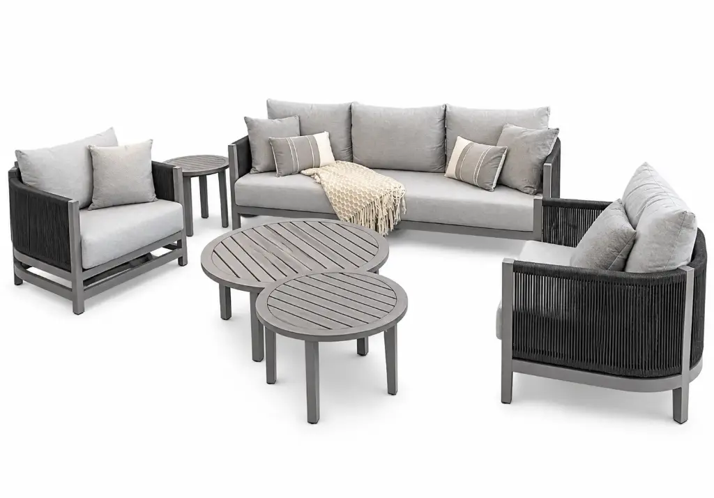 SET SOFA DOBLE MAUI GRIS 2 SOFA INDIVIDUAL FIJO Y GIRATORIO HAI23C071A