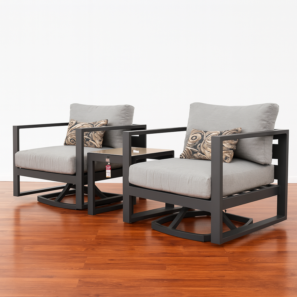 SET 2 MECEDORAS RAVELO MESA LATERAL GRIS