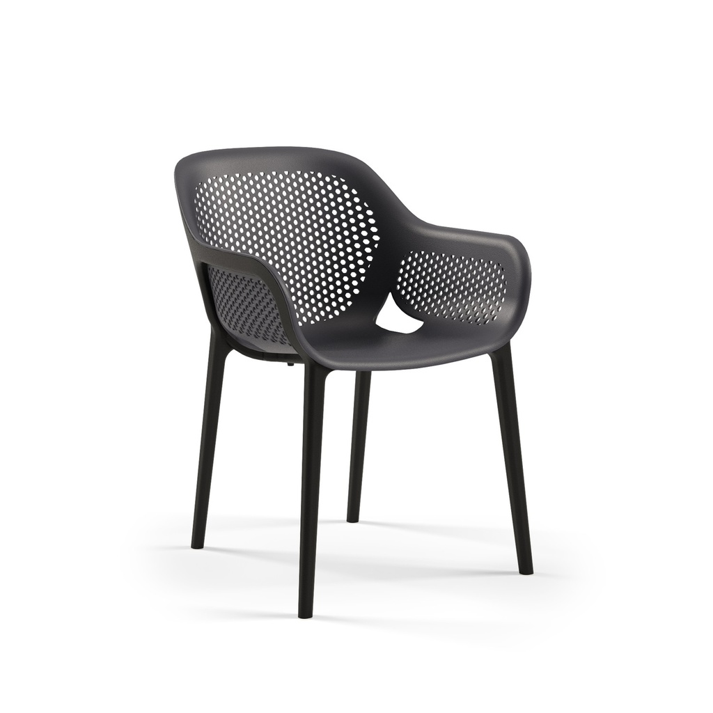 SILLA ATRA CON BRAZOS NEGRA COJIN ANTHRACITE TILM-AC-ATR-ANT-BLK