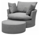 SET SOFA INDIVIDUAL Y OTOMANO GRIS HAI23C025A-SV