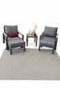 SET SOFA INDIVUALES 2 OTOMANOS CON MESA LATERAL GRIS HAI22C144A-G