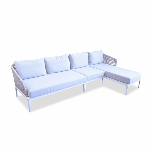 SOFA EN L CHIENGMAI BLANCO COJIN GRIS J5AC5321C86ROP