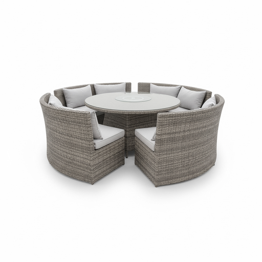SET COMEDOR CAFE CLARO MESA 160CM Y CUATRO BANCAS HAI11C057A-W-D 