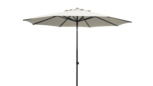 SOMBRILLA CENTRAL POLE OCTAGONAL 3M ESTRCT NEGRA TELA VAINILLA C/BASE HAIUSC38308H4253WBMA14350