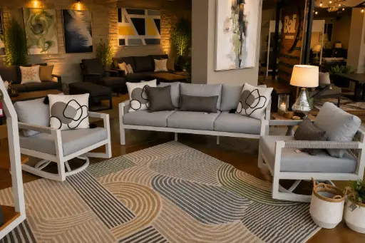 SET SOFA TRIPLE DOHA 2 SOFA GIRATORIOS GRIS CLARO HAI23C237A-3D-1-B